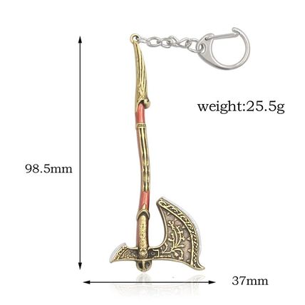 Keychain Kratos Leviathan Axe Game God of War 5 Ragnarok Metal