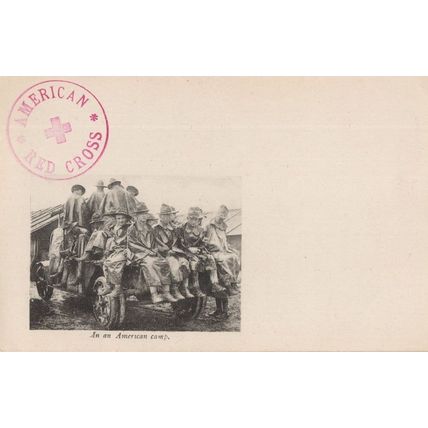 WW1 American Red Cross Soldiers In Camp France WW1 Postcard