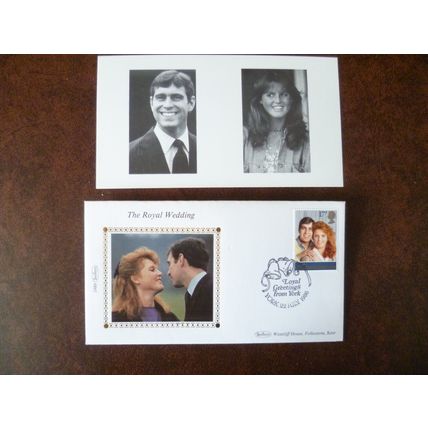 1986 GB Royal Wedding Benham Silk FDC 17p Loyal Greetings York Limited Edition