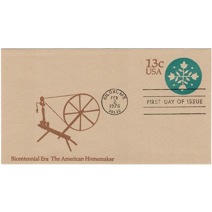 UNITED STATES OF AMERICA USA 1976 13c EMBOSSED POSTAGE PAID COVER FDI HOMEMAKER