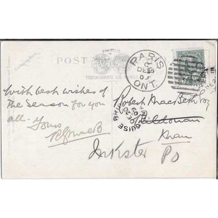 Louise Bridge (D), Manitoba split ring cancel 1909, /PF