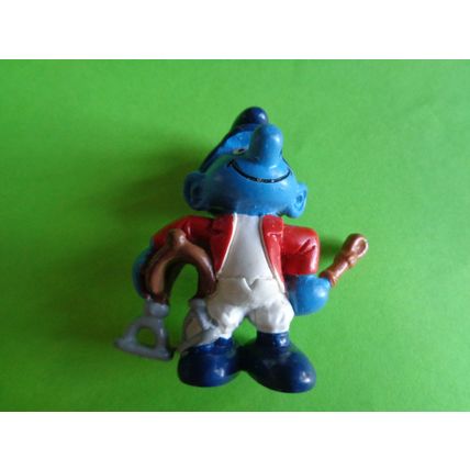 Jockey horse racing rider smurf