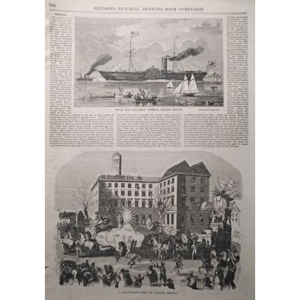 A Masquerade Scene At Cologne & Royal Mail Steamship America Leaving Boston 1854