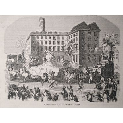 A Masquerade Scene At Cologne & Royal Mail Steamship America Leaving Boston 1854