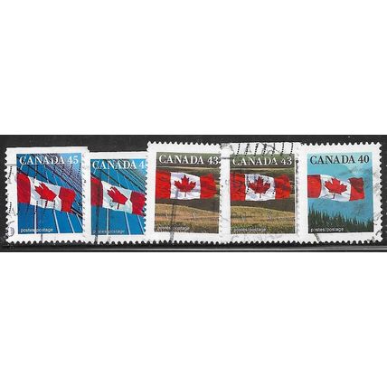 1990's/2000's 5 different values - fine used (o)