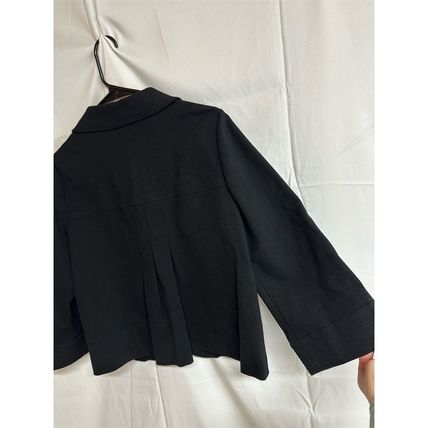 Sigrid Olsen Women's Black Blazer Sz M Pleated Back 3/4 Sleeve Casual Jacket