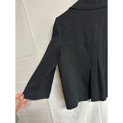 Sigrid Olsen Women's Black Blazer Sz M Pleated Back 3/4 Sleeve Casual Jacket