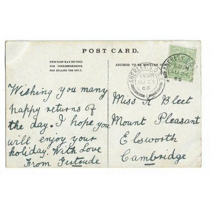 Anerley S.O.S.E Postmark Aug 24th 1906.