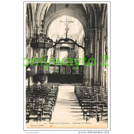CARENTAN, INTERIEUR DE L'EGLISE, MANCHE, FRANCE, 1910/20s?, Postcard