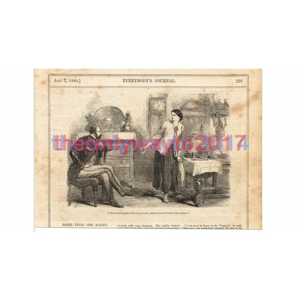Soldier Gazes at the Flushed Maiden, Book Illustration, c1859
