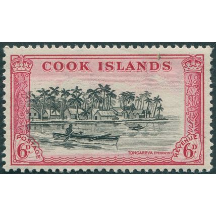 Cook Islands 1949 MNH 6d black & carmine SG155 MNH