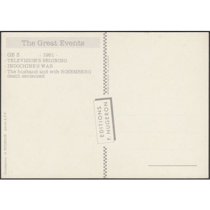 Great Events - 1951 - The Outset of Television, c.1980s - Nugeron Postcard