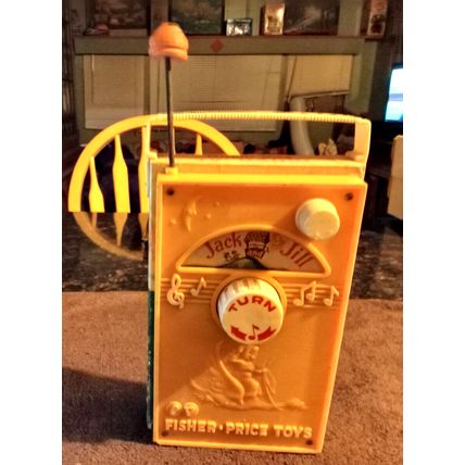 Old Vintage Fisher Price Tv Radio Jack & Jill # 155 10" Tall Working 1968