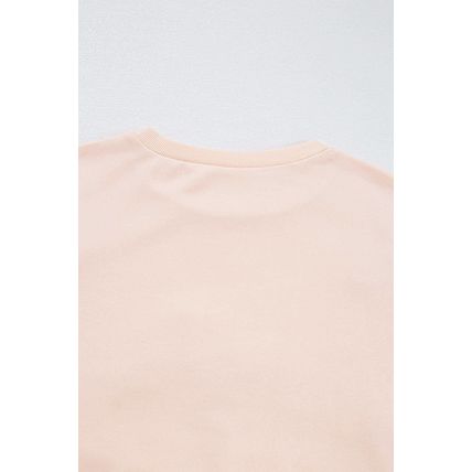 Parchment Embroidered Bow Lantern Sleeve Oversized Pullover Sweatshirt