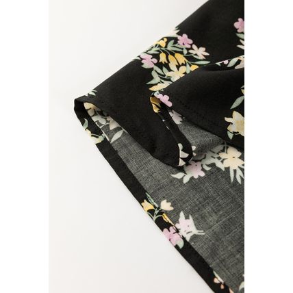 Black Floral Spaghetti Strap Shirred Bodice Tied Empire Waist Maxi Dress