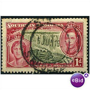 Southern Rhodesia 1937 SG36 1d Olive & Rose-Carmine F/U
