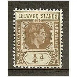 Leeward Islands KGVI 1938 ¼d Brown Mounted Mint MM SG 95