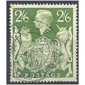 1942 SG476a 2/6d Yellow-Green Fine Used . ..