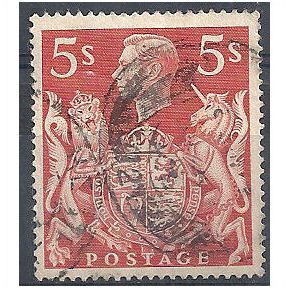 1939 SG477 5/- Red Fine Used . ..
