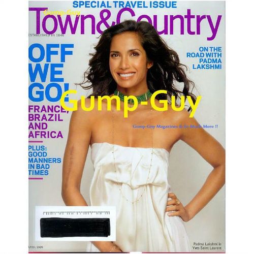 Town & Country magazine April 2009 Padma Lakshmi Botswana Safari Lodge Brazil