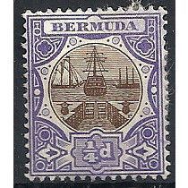 Bermuda 1906 SG34 1/4d Brown & Violet Mounted Mint .. .