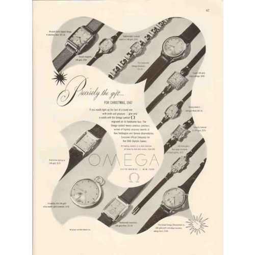 omega 1947 precisely the gift for christmas watches watch vintage ad