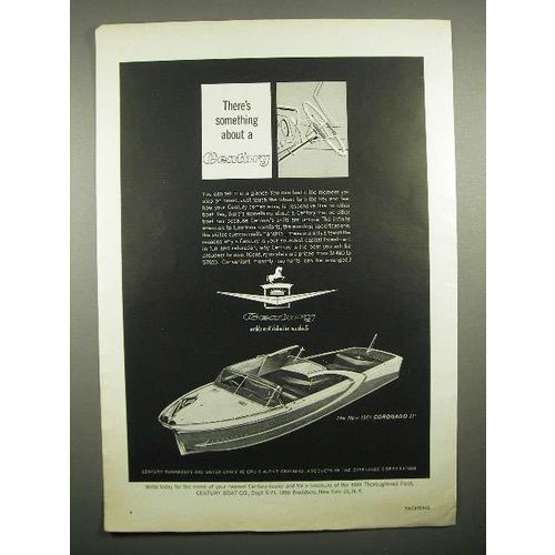 1961 Century Coronado 21 Runabout Boat Ad!