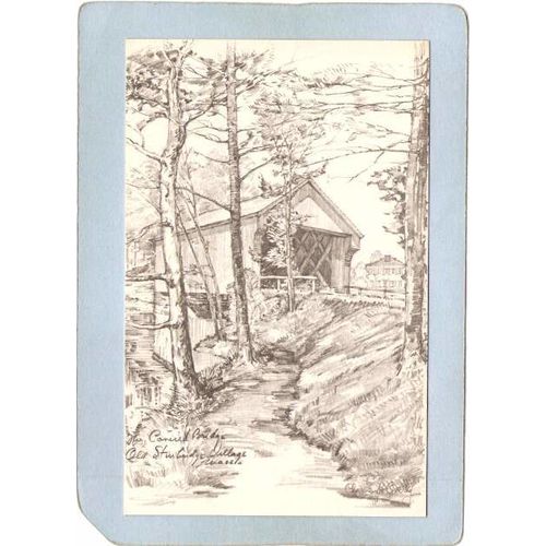 MA Sturbridge Covered Bridge Postcard Old Covered Bridge From Dummerston V~214