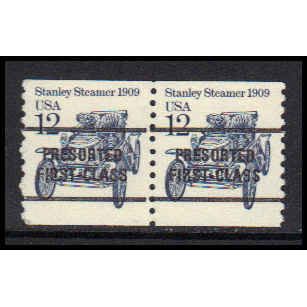 2132a 12c Stanley Steamer Very Fine MNH Dry Gum Gap Pair PreCnx W1695
