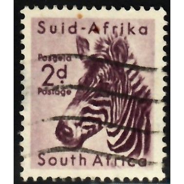 South Africa, 1954 2d Zebra, SG 154 (Scott #203), used