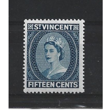 St Vincent.SG195 15c Deep Blue.Mounted Mint.Jun24a