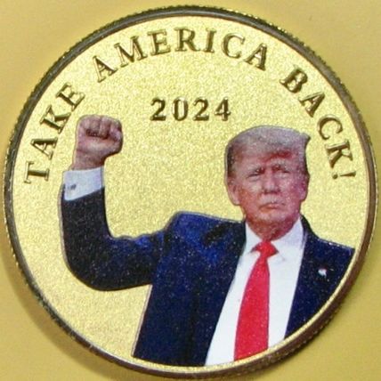 Trump, Take America Back. Challenge Coin. 1.50". 84b.