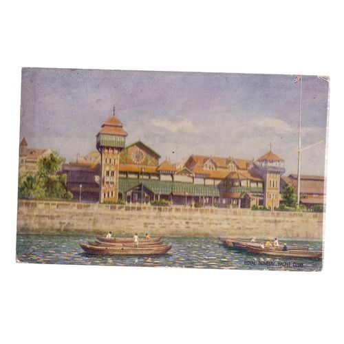 ROYAL BOMBAY YACHT CLUB, INDIA. used postcard 1920 Raphael Tuck & sons Oilette /