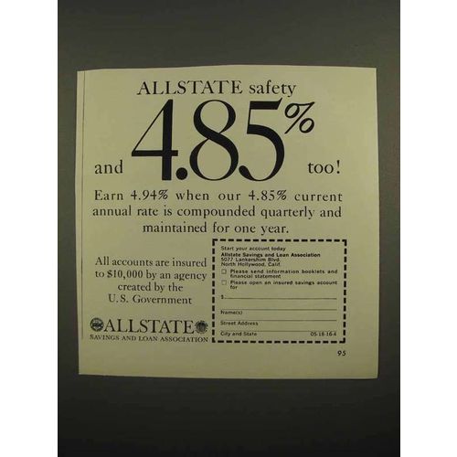 1966 Allstate Savings and Loan Association Ad - Safety