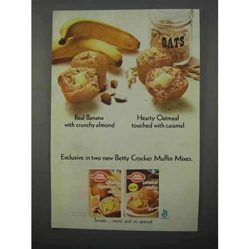 1966 Betty Crocker Muffin Mix Ad - Banana, Oatmeal