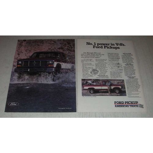 1985 Ford Pickup Trucks Ad - No. 1 power in V-8's. Ford Pickups
