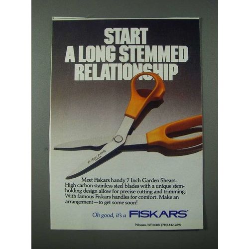 1986 Fiskars 7 Inch Garden Shears Ad - Start a Long Stemmed Relationship