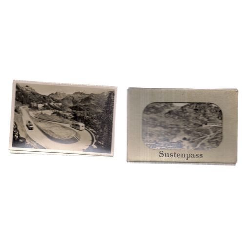 SUSTEN PASS, SWITZERLAND. vintage set of small photos in a card wallet..