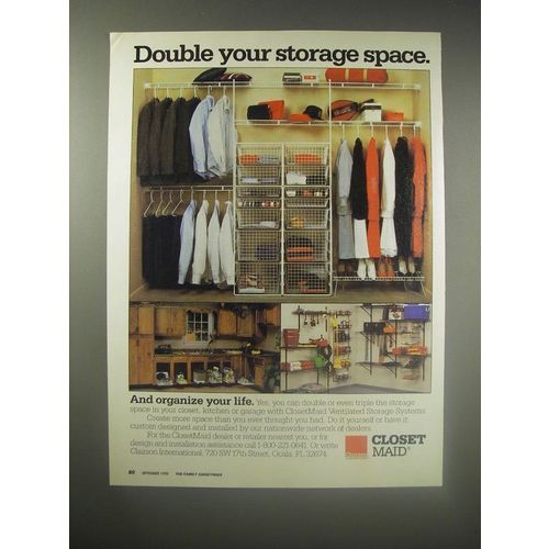 1990 ClosetMaid Ventilated Storage Systems Ad - Double your storage space