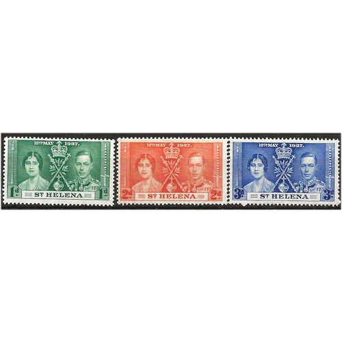 St Helena 1937 Coronation Set SG128-130 Mounted Mint ....