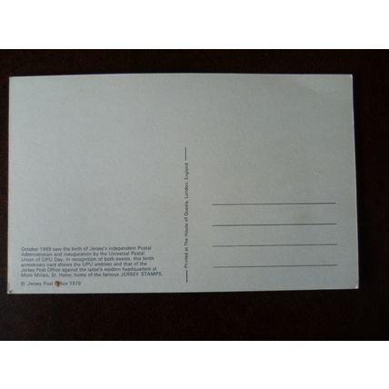 Jersey 1979 Parish Arms Views 40p Postal HQ maxi card stamp UPU Day SG152