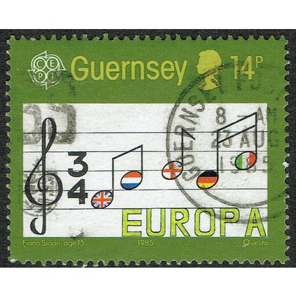 Guernsey 1985 Europa European Music Year 14p Multicoloured SG340 FU