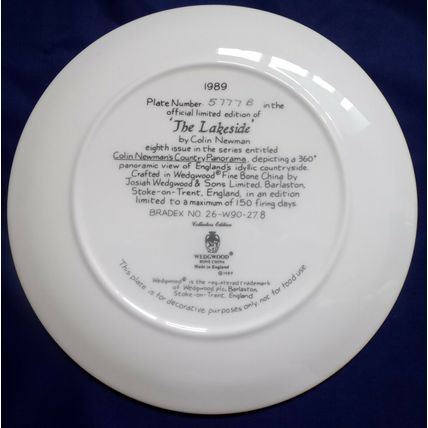 Wedgwood Country Panorama The Lakeside 1989 Bone China Plate By Colin Newman