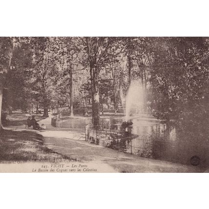 Cygnes at Vichy Dans Les Grands Parcs Old French Postcard