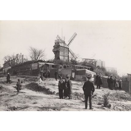Paris In 1900 Moulin De La Galette French Photo Postcard