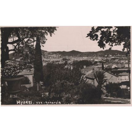 Hyeres Aerial French Real Photo Old Postcard