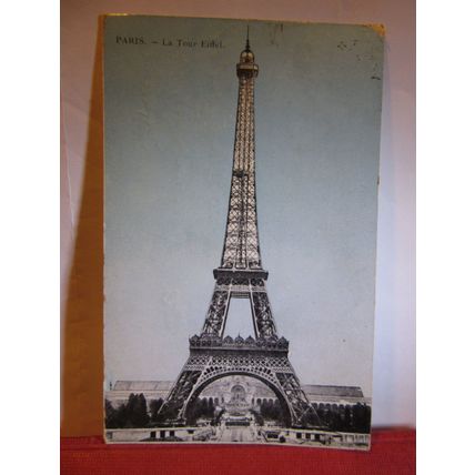 EIFFEL TOWER, PARIS, FRANCE used antique postcard 1922 pm #