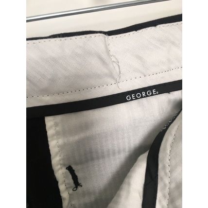 George Men's Casual Dress Pants Pockets Zip Size 34 Regular Black