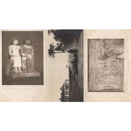 Katep Priest Wife Shepherd Mural 3x Egyptian Old Postcard s