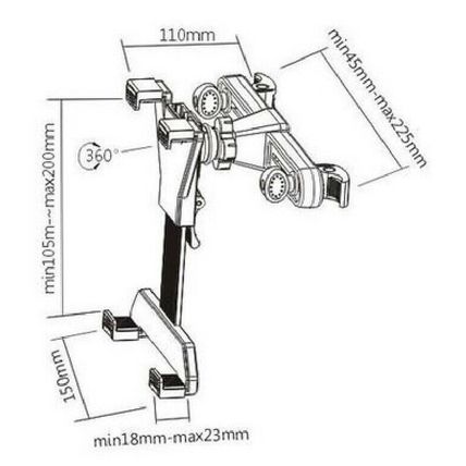 Universal Car Mount Holder Kit for Tablet (Suction Cup and Headrest Holder) - Bl